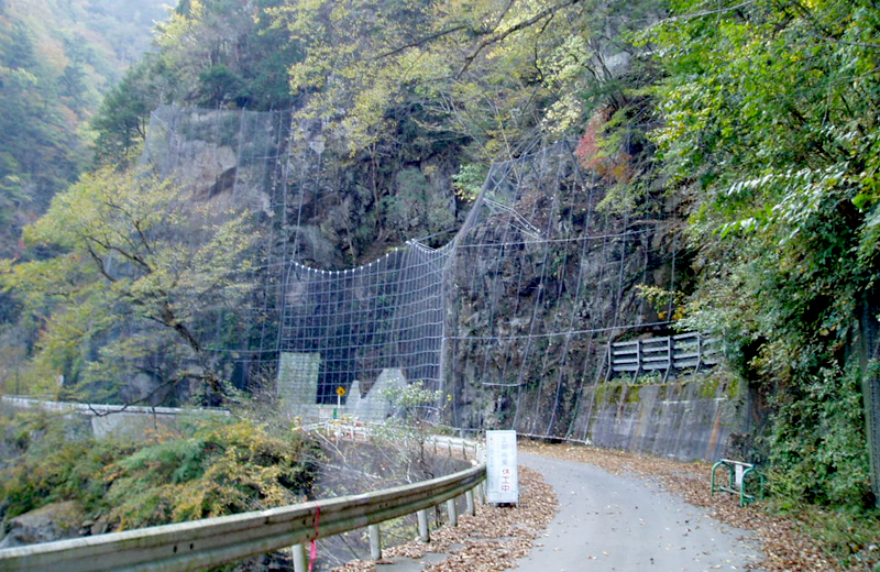 貯砂ダム管理用道路落石対策（秩父市）